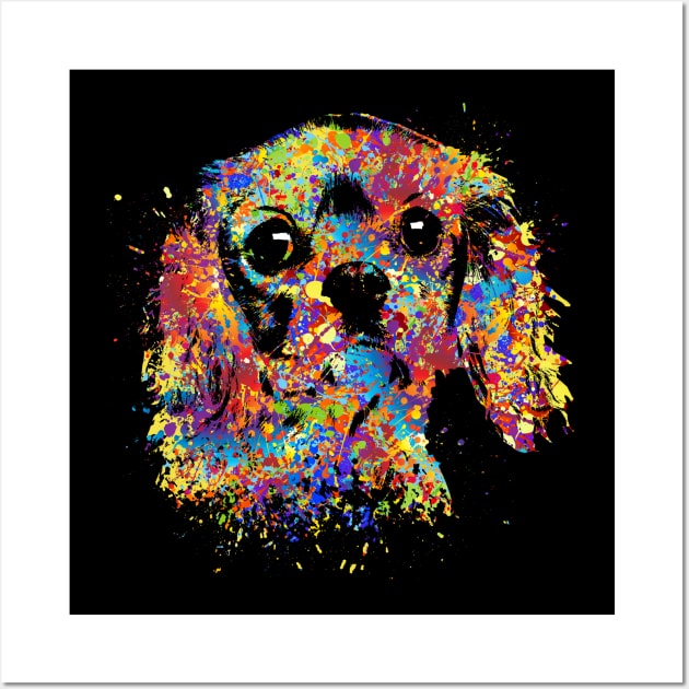 Colorful Cavalier King Charles Spaniel Wall Art by Nartissima